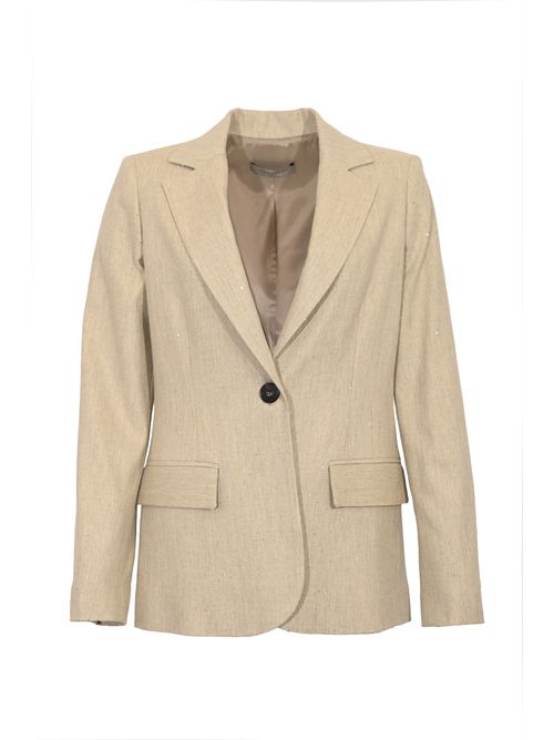 Giacca monopetto in flanella con paillettes D. Exterior | 619038MAST